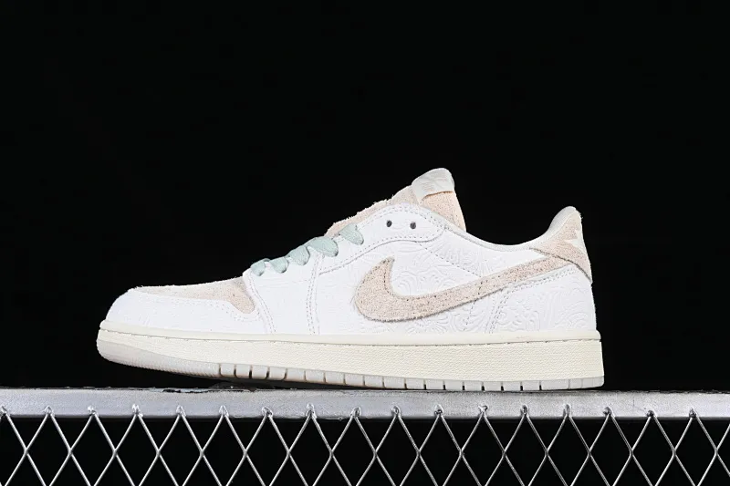 All categories Air Jordan Jordan series basketball shoes Air Jordan 1 Low Z version CP3 x Air Jordan 1 AJ1 Joe 1 embossed white low-top cultural casual sneakers FZ0455-200